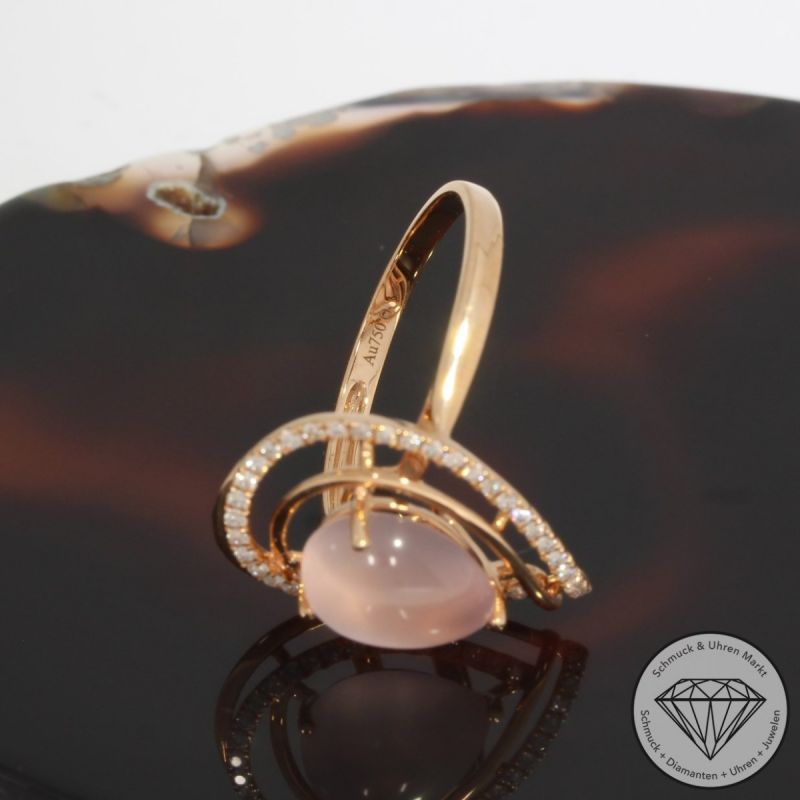 Wert 1750 € Brillant Rosenquarz Ring in 750er 18 K Roségold - 91508