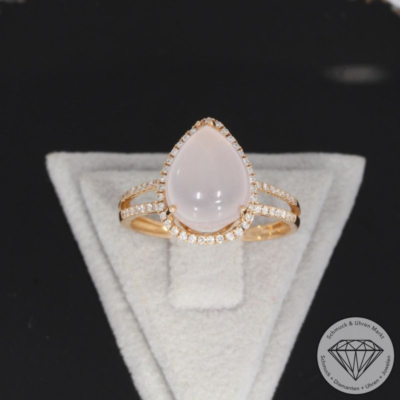 Wert 1390 € Brillant Rosenquarz Ring in 750er 18 K Roségold - 91514