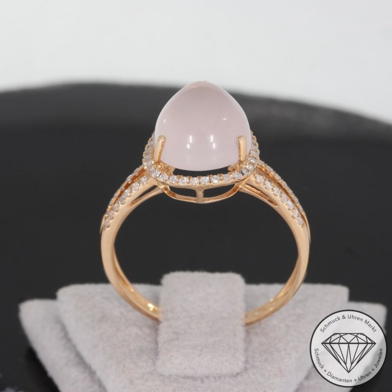 Wert 1390 € Brillant Rosenquarz Ring in 750er 18 K Roségold - 91514