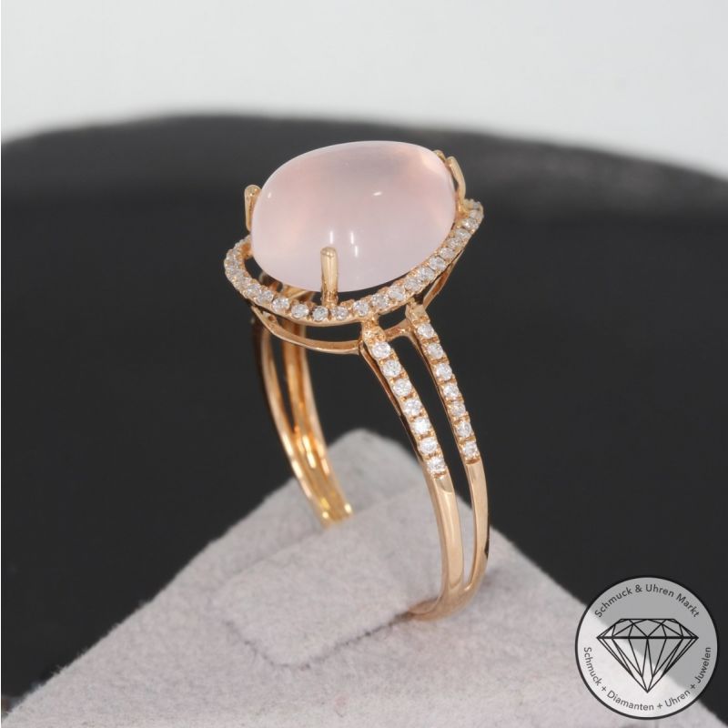 Wert 1390 € Brillant Rosenquarz Ring in 750er 18 K Roségold - 91514