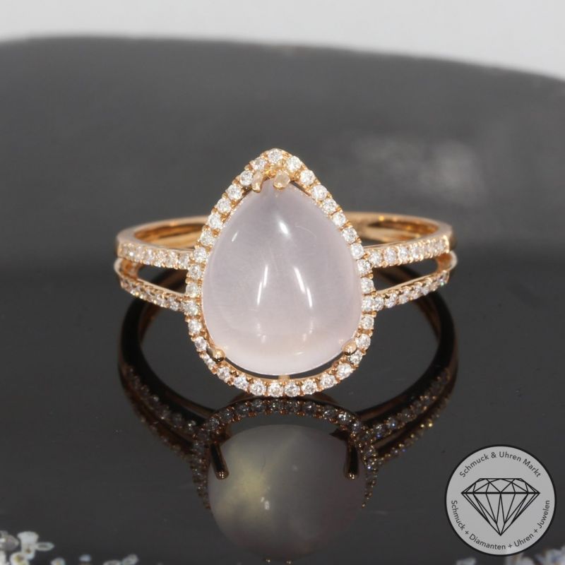 Wert 1390 € Brillant Rosenquarz Ring in 750er 18 K Roségold - 91514
