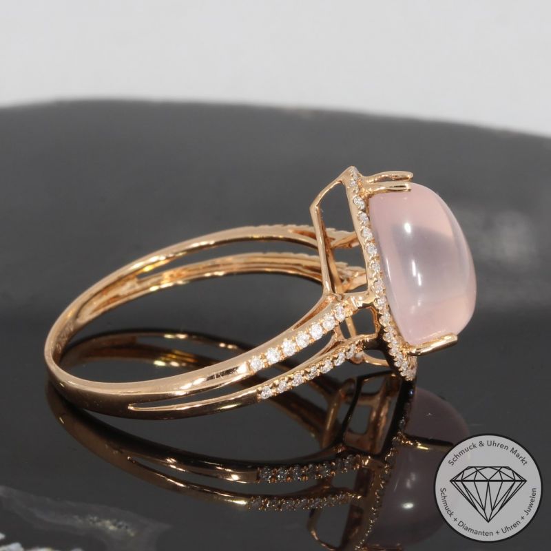Wert 1390 € Brillant Rosenquarz Ring in 750er 18 K Roségold - 91514