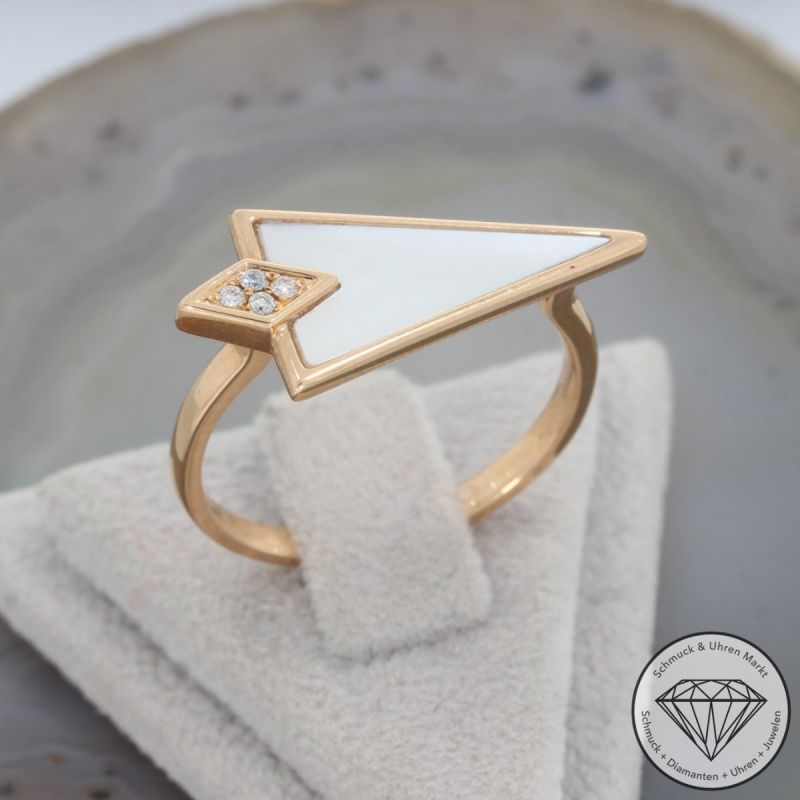 Wert 1300 € Brillant Perlmutt Ring in 750er 18 K Rosegold - 91521