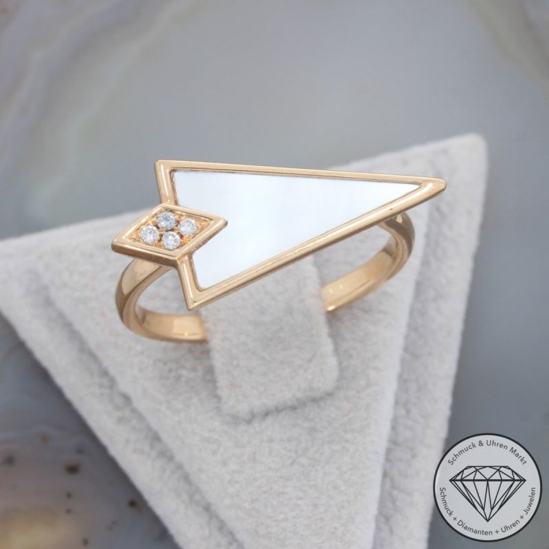 Wert 1300 € Brillant Perlmutt Ring in 750er 18 K Rosegold - 91521