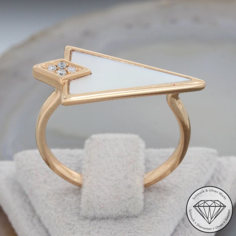 Wert 1300 € Brillant Perlmutt Ring in 750er 18 K Rosegold - 91521