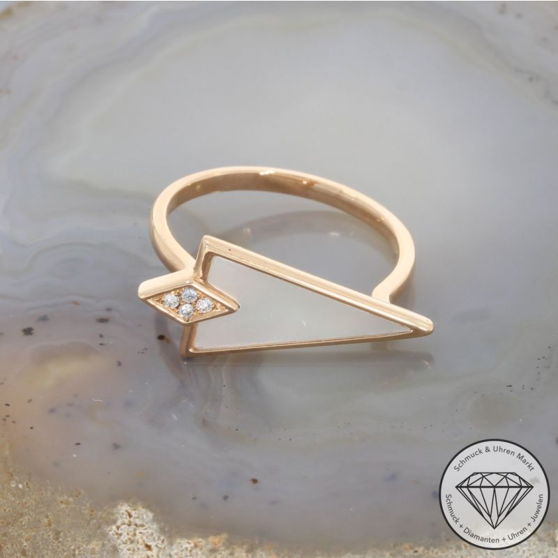 Wert 1300 € Brillant Perlmutt Ring in 750er 18 K Rosegold - 91521