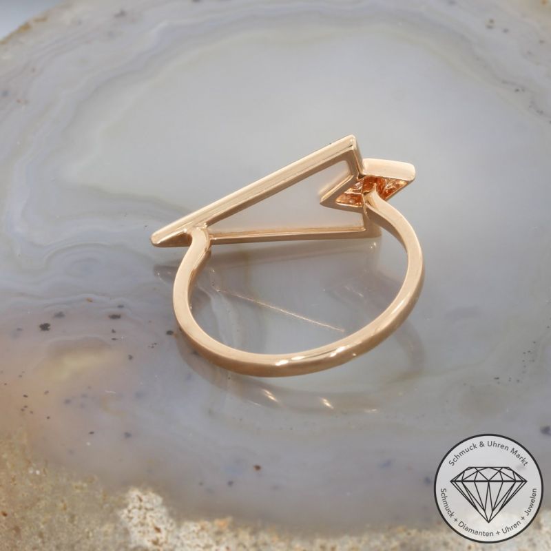 Wert 1300 € Brillant Perlmutt Ring in 750er 18 K Rosegold - 91521