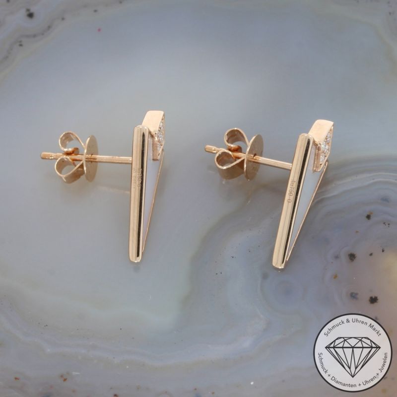Wert 1050 € Brillant Perlmutt Ohrringe in 750er 18 K Rosegold - 91523