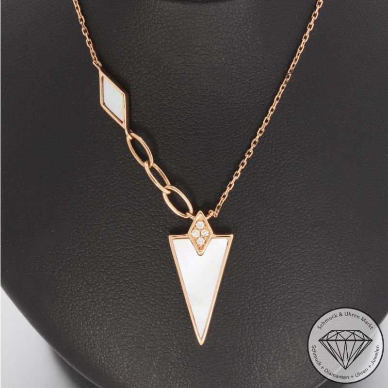 Wert 1350 € Brillant Perlmutt Collier in 750er 18 K Rosegold - 91524