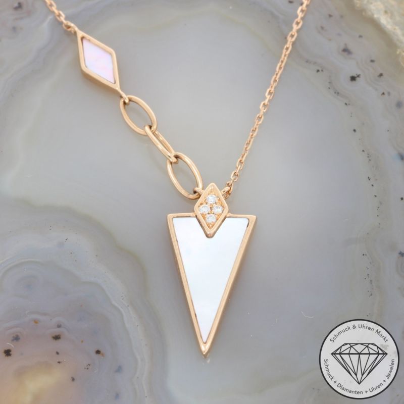 Wert 1350 € Brillant Perlmutt Collier in 750er 18 K Rosegold - 91524