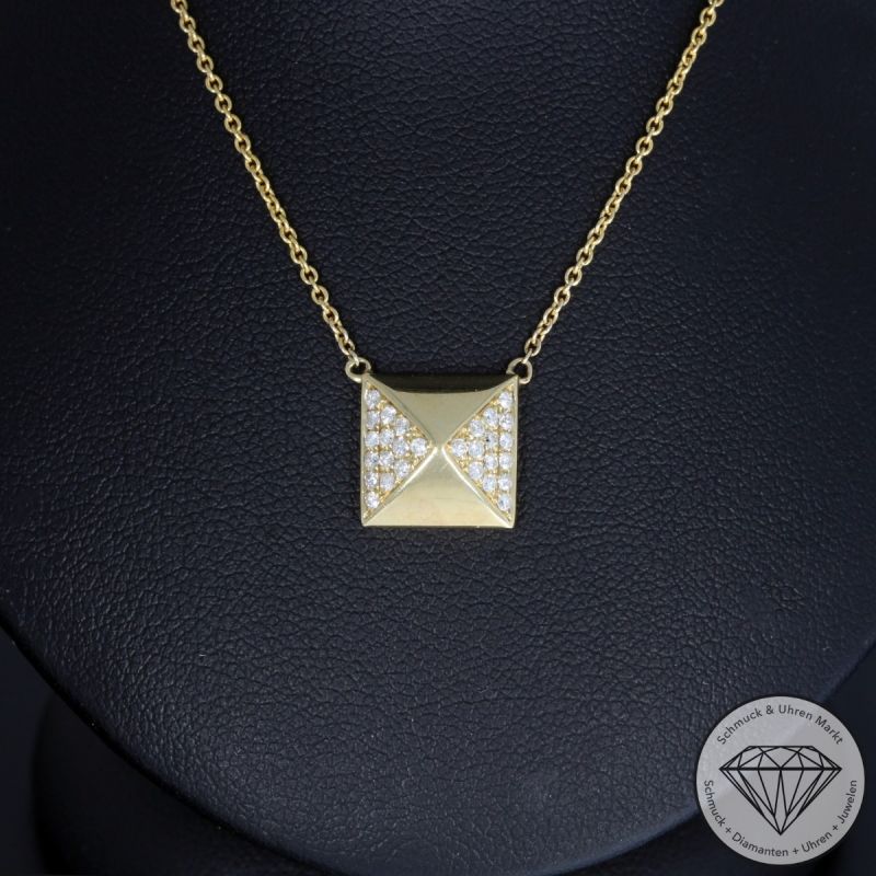 Wert 1300 € Brillant Collier (0,20 carat) in 585er 14 K Gelbgold - 91579