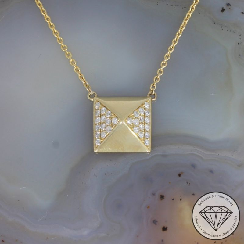 Wert 1300 € Brillant Collier (0,20 carat) in 585er 14 K Gelbgold - 91579