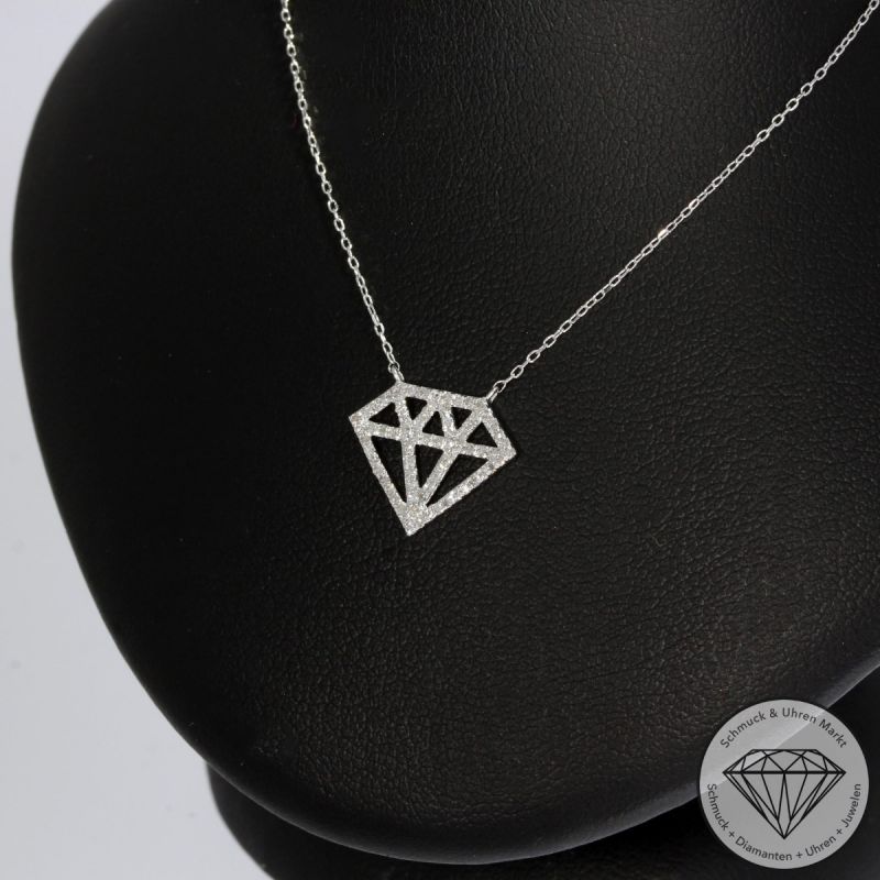 Wert 1120 € Diamant Collier (0,15 carat) in 750er 18 K Weißgold - 91596