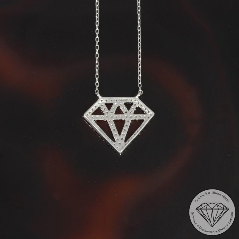 Wert 1120 € Diamant Collier (0,15 carat) in 750er 18 K Weißgold - 91596