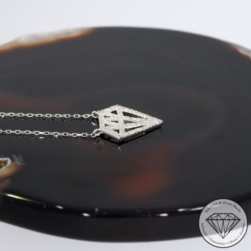 Wert 1120 € Diamant Collier (0,15 carat) in 750er 18 K Weißgold - 91596