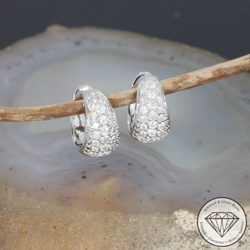 Wert 3350 € Brillant Creolen (0,72 carat) in 585er 14 K Weißgold - H61