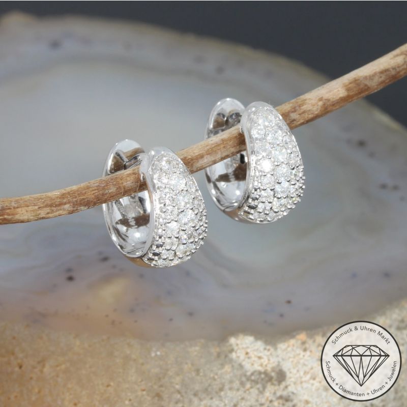 Wert 3350 € Brillant Creolen (0,72 carat) in 585er 14 K Weißgold - H61