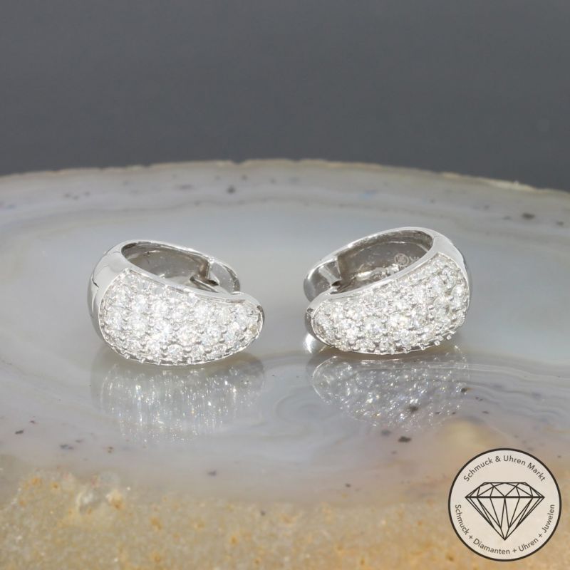 Wert 3350 € Brillant Creolen (0,72 carat) in 585er 14 K Weißgold - H61