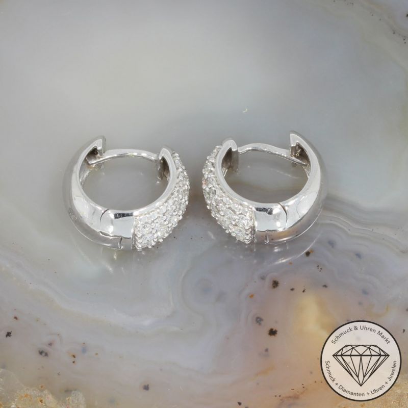 Wert 3350 € Brillant Creolen (0,72 carat) in 585er 14 K Weißgold - H61