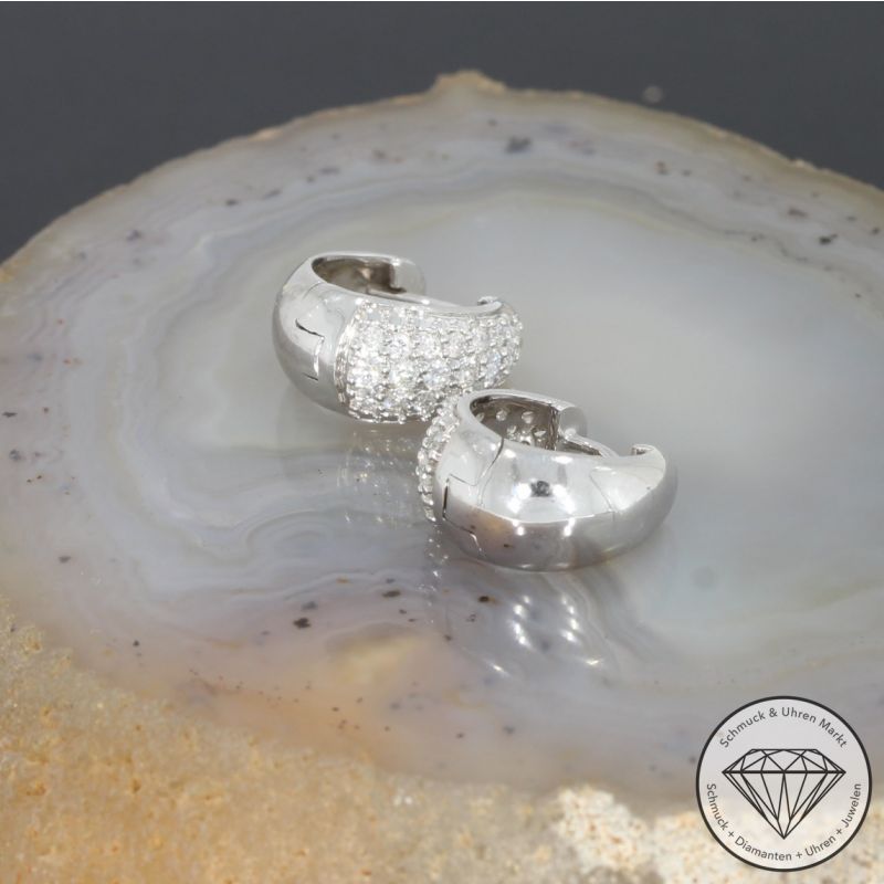 Wert 3350 € Brillant Creolen (0,72 carat) in 585er 14 K Weißgold - H61