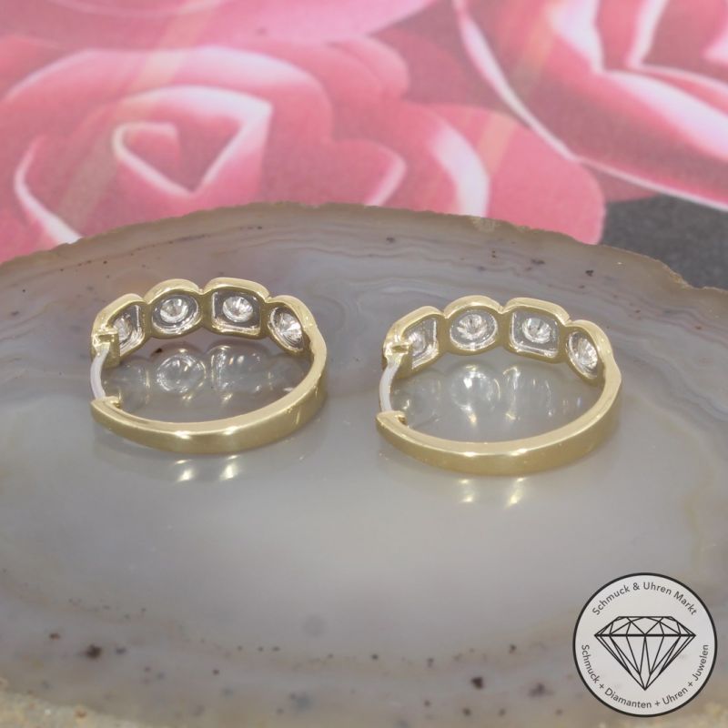 Wert 4290 € Brillant Creolen (0,93 carat) in 585er 14 K Gelbgold - 91609