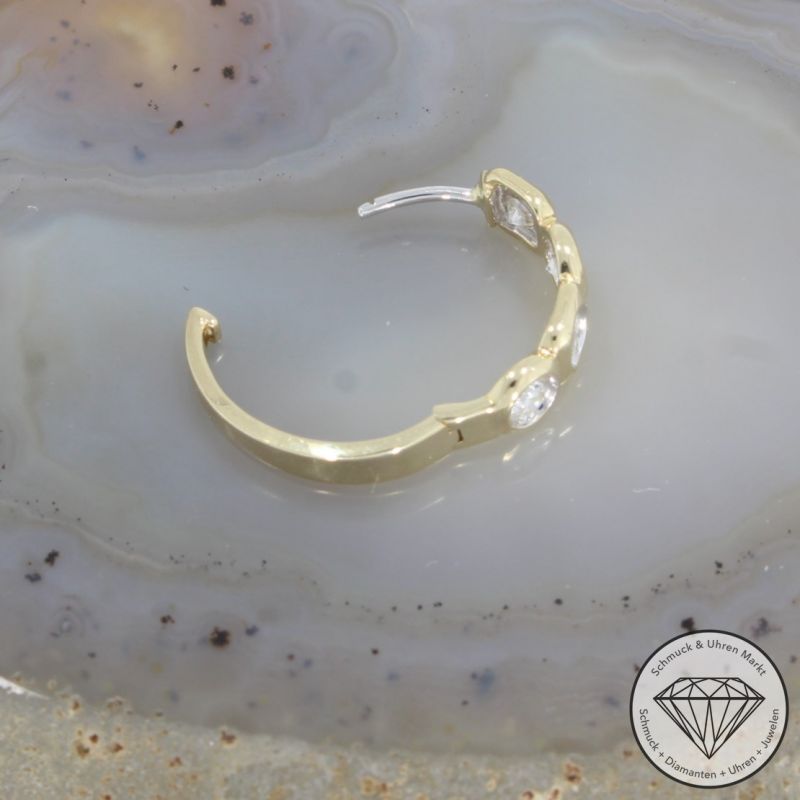 Wert 4290 € Brillant Creolen (0,93 carat) in 585er 14 K Gelbgold - 91609