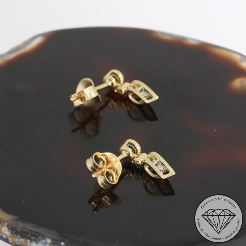 Wert 1950 € Brillant Diamant Ohrstecker in 585er 14 K Gelbgold - 91623