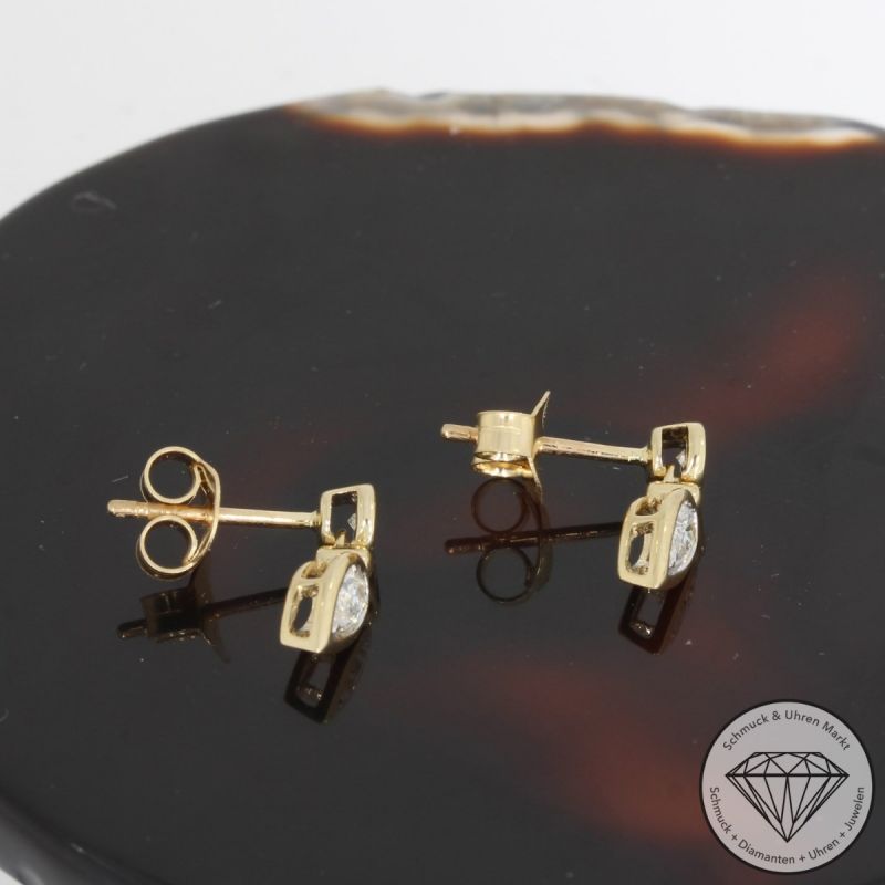 Wert 1950 € Brillant Diamant Ohrstecker in 585er 14 K Gelbgold - 91623