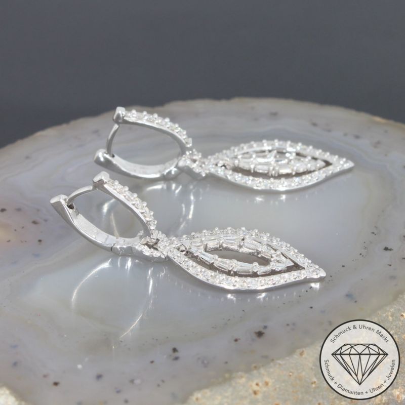 Wert 4850 € Brillant Diamant Ohrringe in 585er 14 K Weißgold - 91631