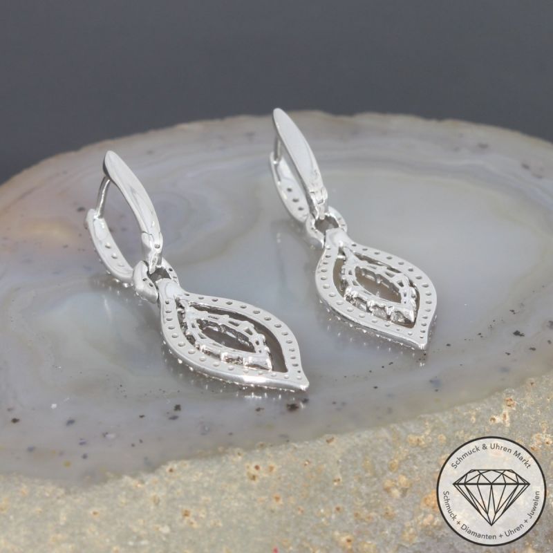 Wert 4850 € Brillant Diamant Ohrringe in 585er 14 K Weißgold - 91631
