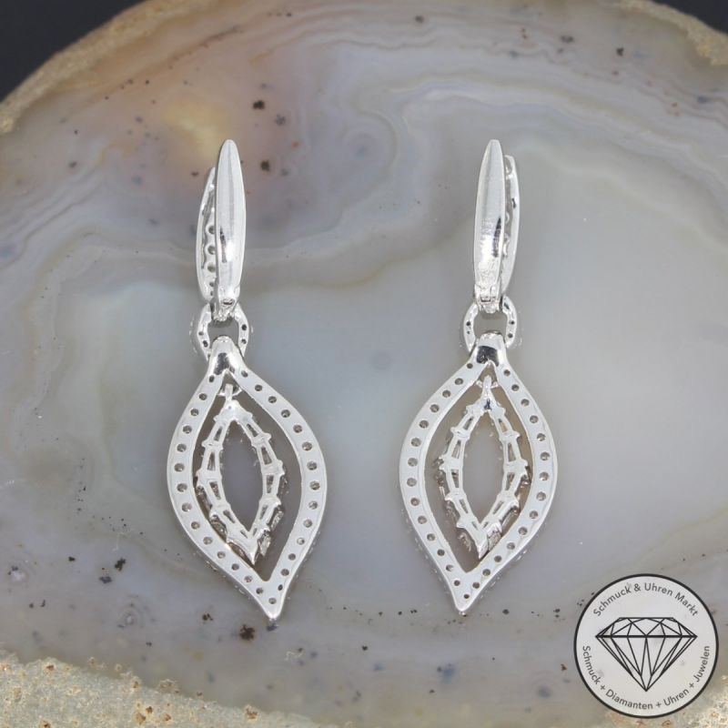 Wert 4850 € Brillant Diamant Ohrringe in 585er 14 K Weißgold - 91631