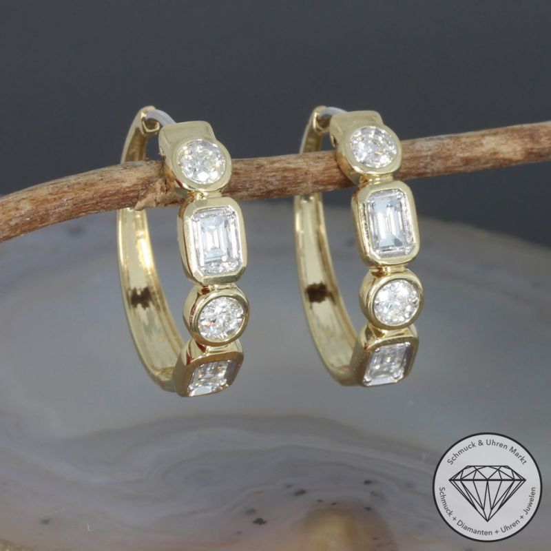 Wert 4350 € Brillant Diamant Creolen in 585er 14 K Gelbgold - 91633