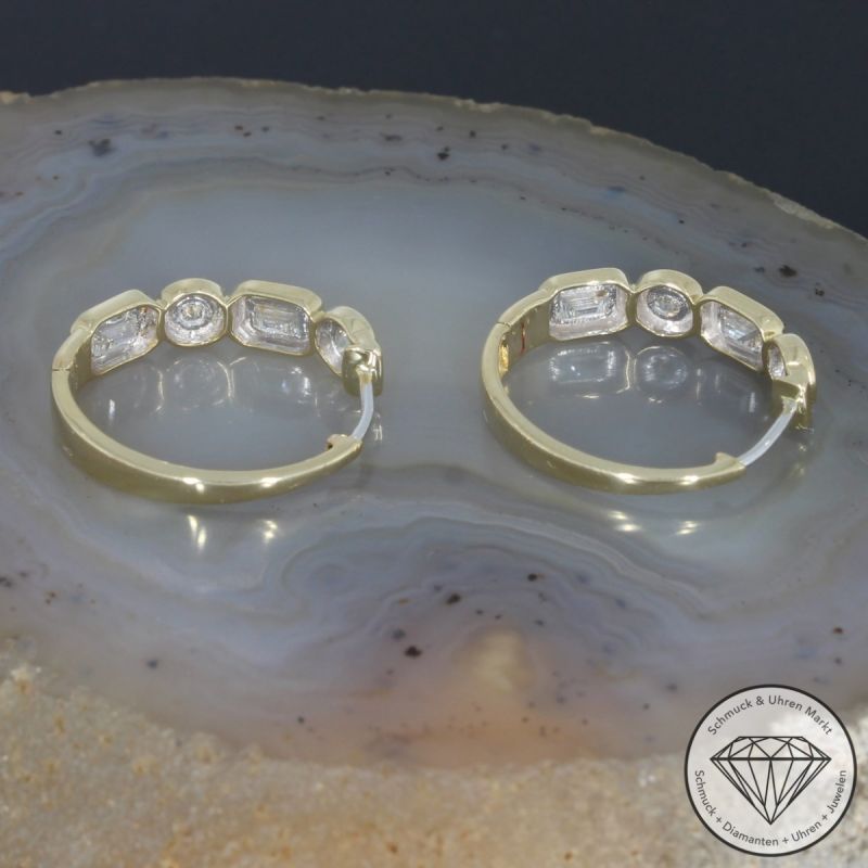 Wert 4350 € Brillant Diamant Creolen in 585er 14 K Gelbgold - 91633
