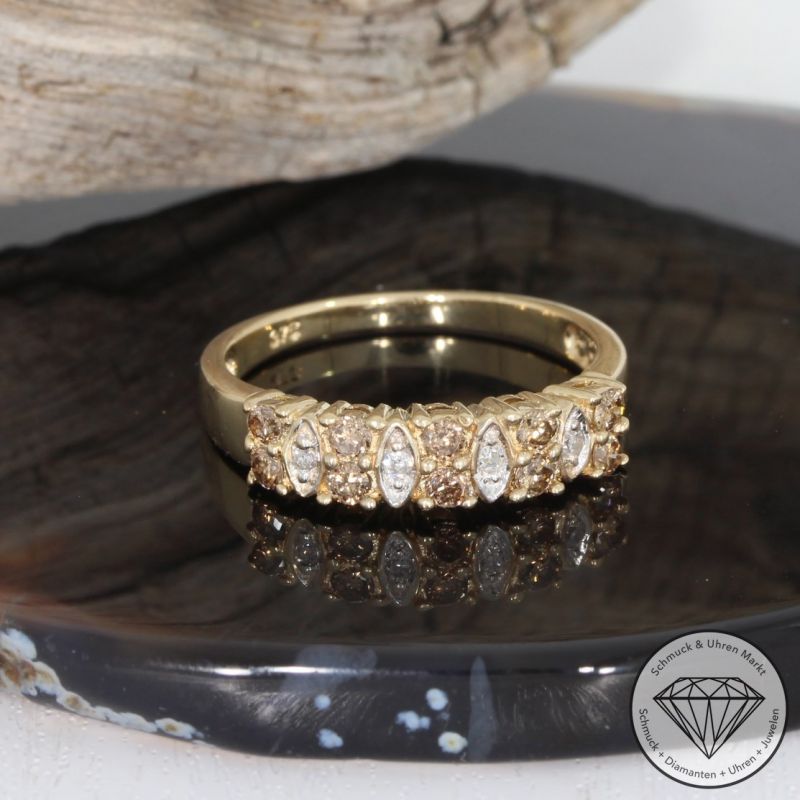 Wert 850 € Brillant Diamant Ring in 375er 9 K Gelbgold - 91639