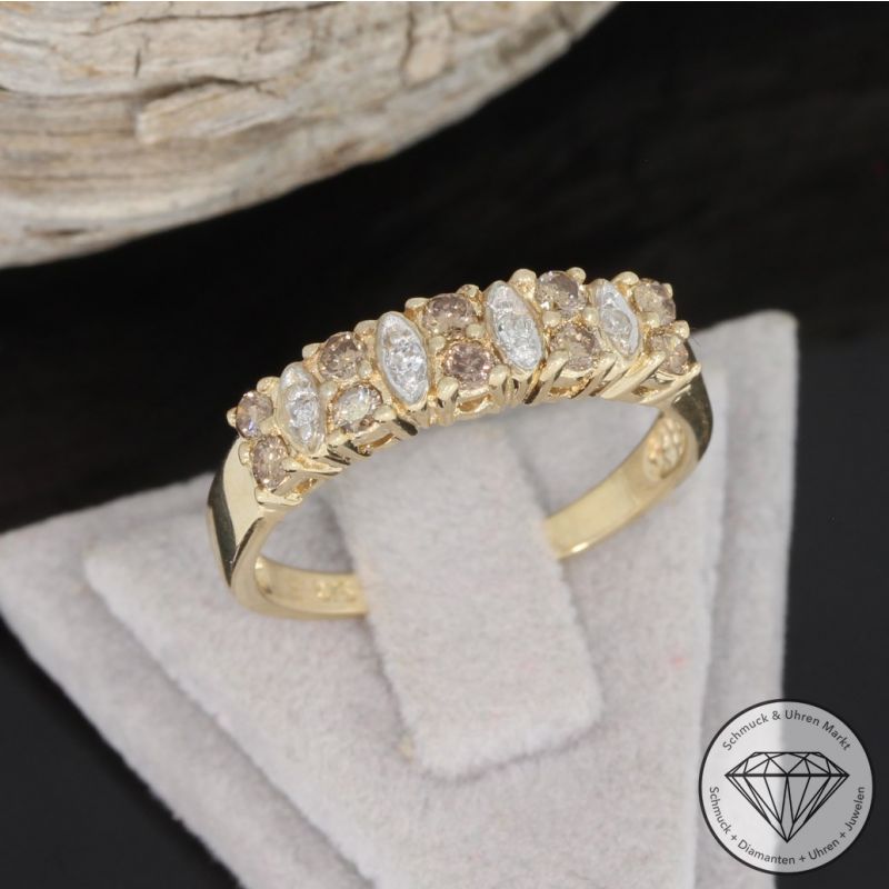 Wert 850 € Brillant Diamant Ring in 375er 9 K Gelbgold - 91639