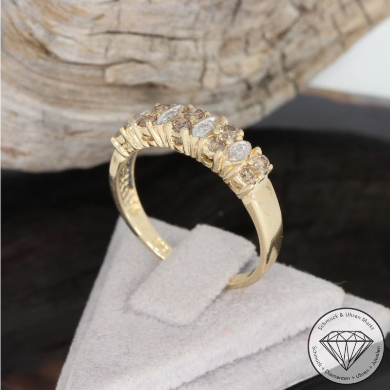 Wert 850 € Brillant Diamant Ring in 375er 9 K Gelbgold - 91639