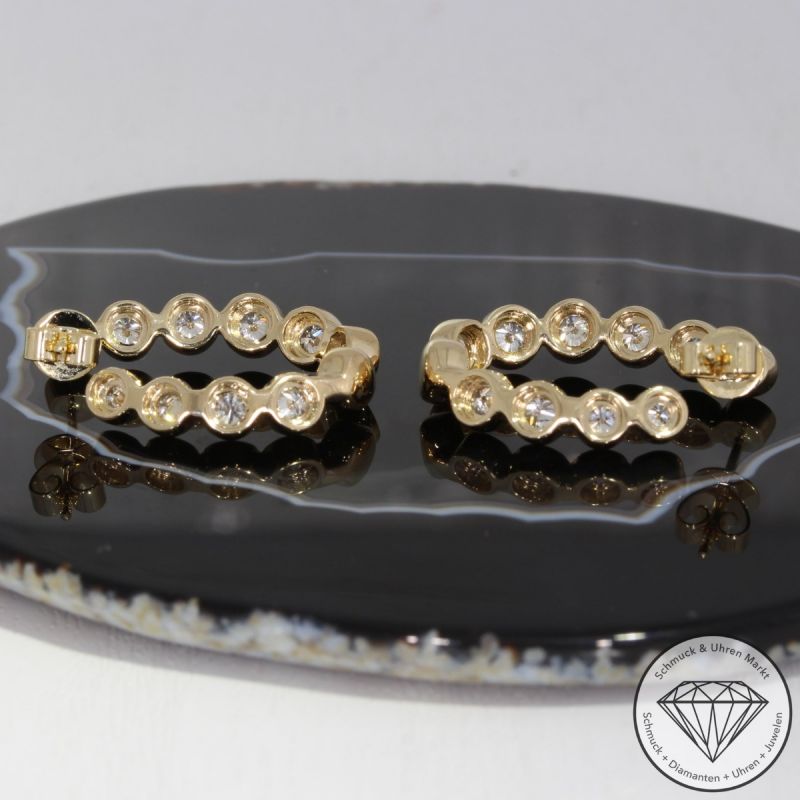 Wert 6150 € Brillant Creolen (1,44 carat) in 585er 14 K Gelbgold - H577