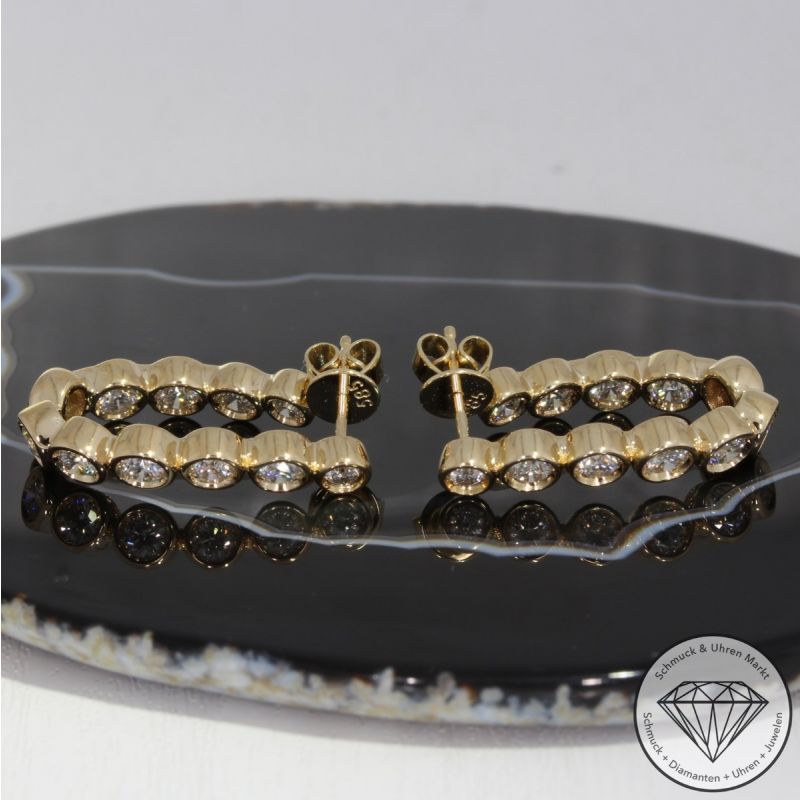 Wert 6150 € Brillant Creolen (1,44 carat) in 585er 14 K Gelbgold - H577
