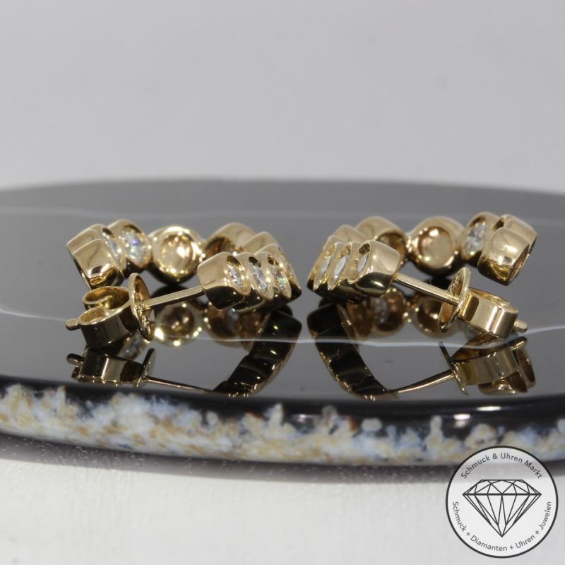 Wert 6150 € Brillant Creolen (1,44 carat) in 585er 14 K Gelbgold - H577