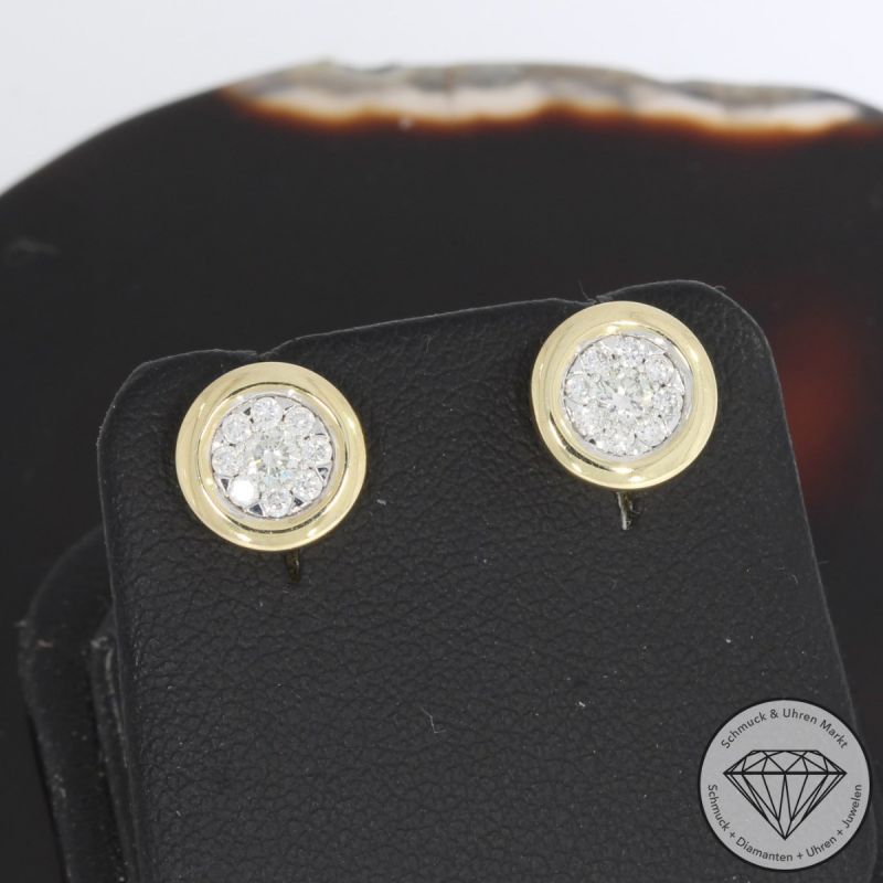 Wert 2450 € Brillant Ohrstecker (0,40 carat) in 585er 14 K Gelbgold - H543