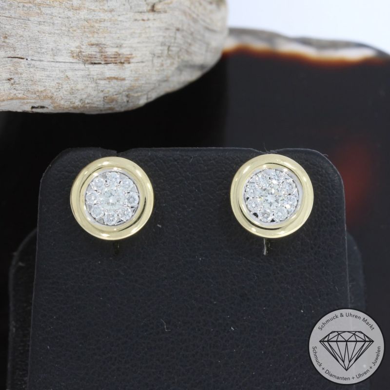 Wert 2450 € Brillant Ohrstecker (0,40 carat) in 585er 14 K Gelbgold - H543