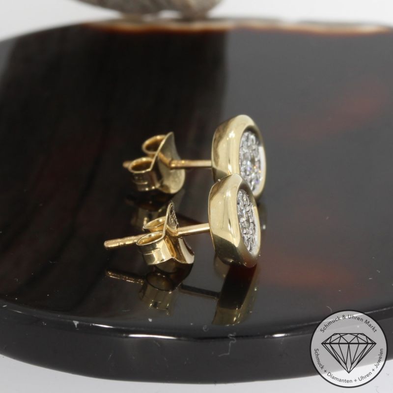 Wert 2450 € Brillant Ohrstecker (0,40 carat) in 585er 14 K Gelbgold - H543