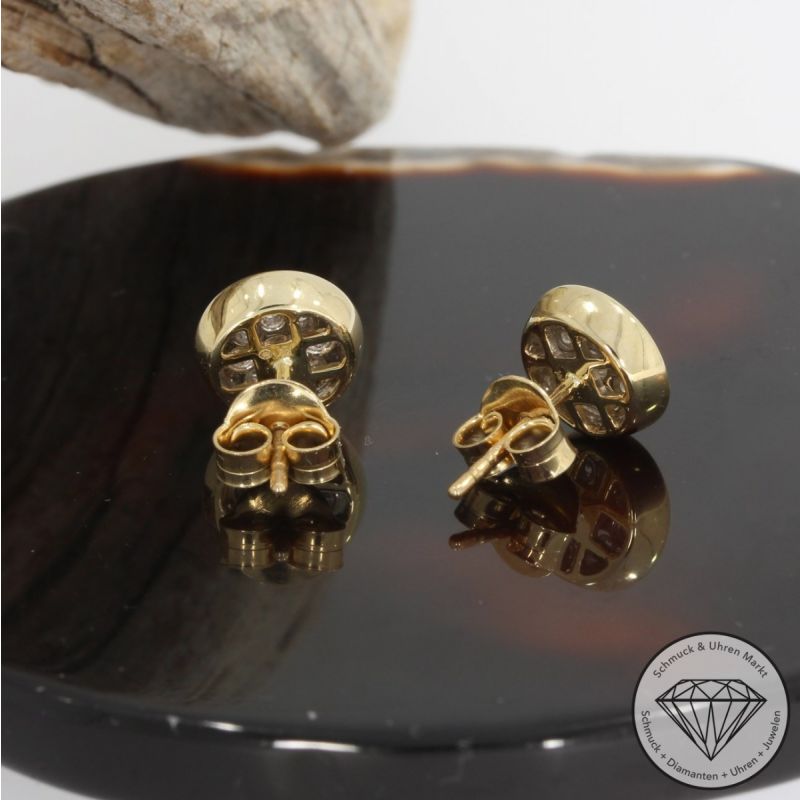 Wert 2450 € Brillant Ohrstecker (0,40 carat) in 585er 14 K Gelbgold - H543