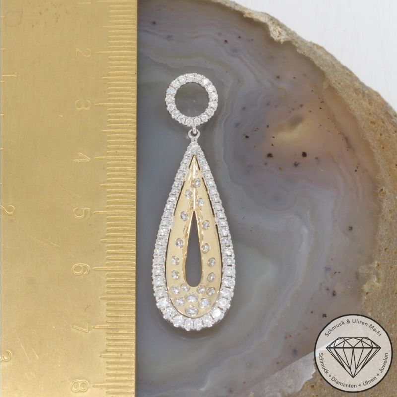 Wert 3860 € Bicolor Brillant Anhänger (1,05 carat) in 585er 14 K Gold - 91654