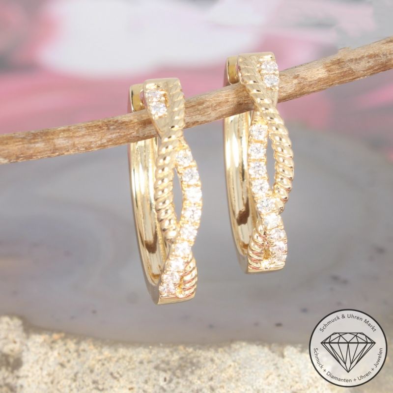 Wert 2890 € Brillant Creolen (0,29 carat) in 585er 14 K Gelbgold - 91663