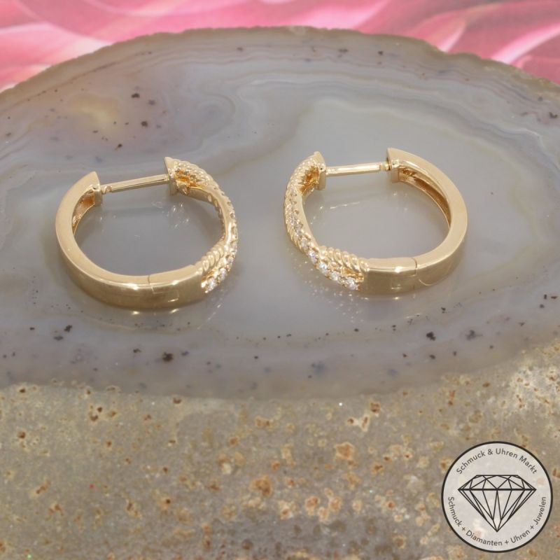 Wert 2890 € Brillant Creolen (0,29 carat) in 585er 14 K Gelbgold - 91663