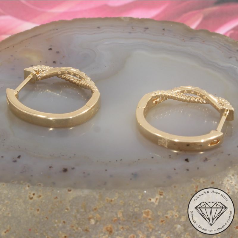 Wert 2890 € Brillant Creolen (0,29 carat) in 585er 14 K Gelbgold - 91663