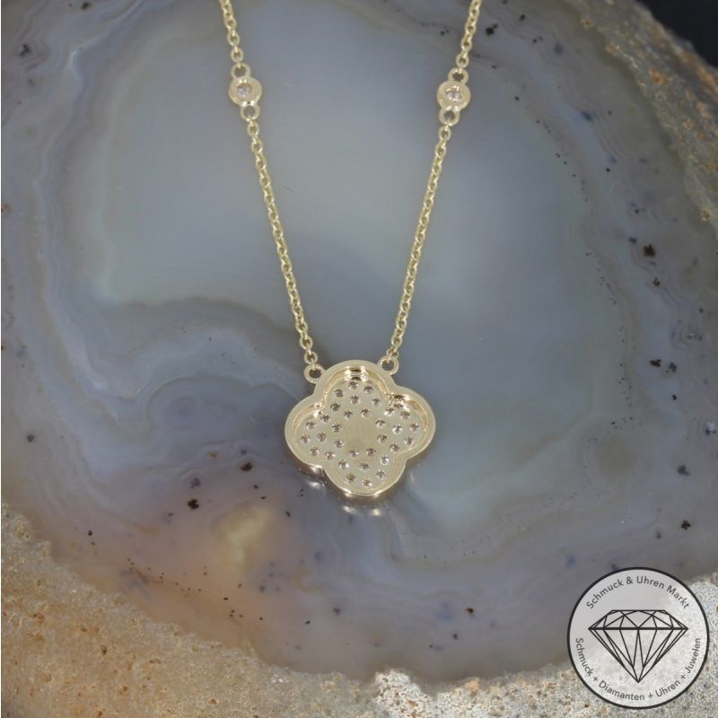 Wert 2490 € Brillant Collier (0,37 carat) in 585er 14 K Gelbgold - H523