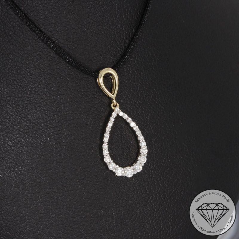 Wert 960 € Brillant Anhänger (0,24 carat) in 585er 14 K Gelbgold - 91684