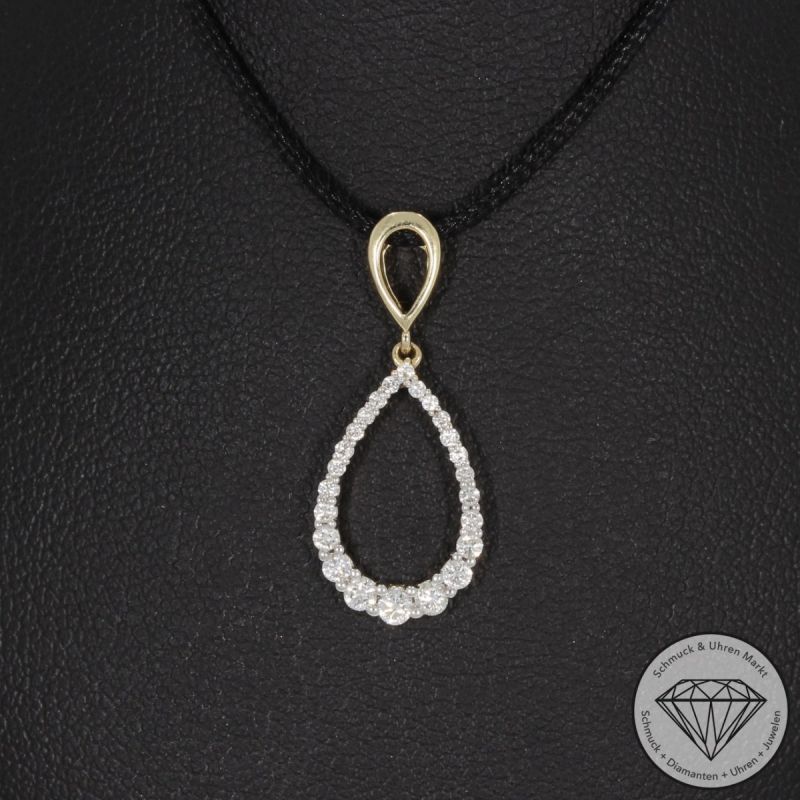 Wert 960 € Brillant Anhänger (0,24 carat) in 585er 14 K Gelbgold - 91684